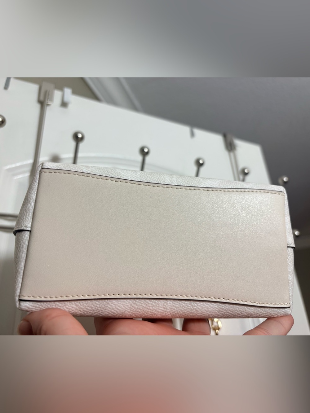Coach Cream Signature Mini Crossbody Tote with Removable Webbing Strap - Picture 4 of 12